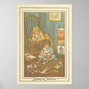 illustratie van het kinderboek Bunny Poster