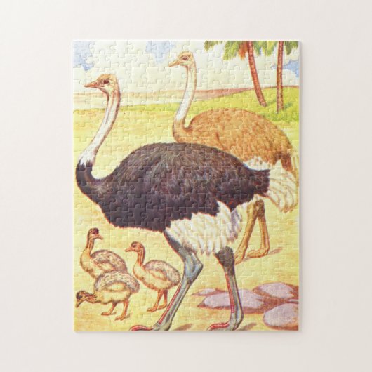  illustratie van het kinderboek Ostrich Legpuzzel (Verticaal)