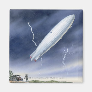 Illustratie van het luchtschip dat wordt getroffen magneet