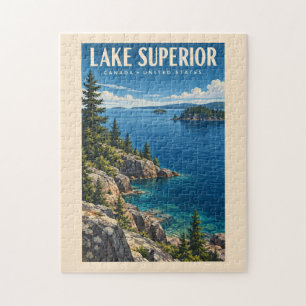 Illustratie van het meer van Superior Reis Kunst V Legpuzzel
