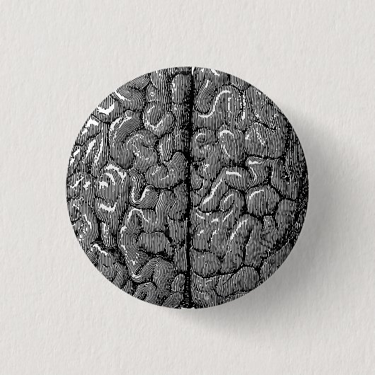 illustratie van het menselijk brein ronde button 3,2 cm (Voorkant)
