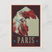 Illustratie van het museum van Parijs Louvre Frank Briefkaart (Voorkant)