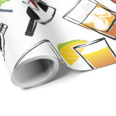 Illustratie van het nachtleven van de cocktail cadeaupapier (Rol Hoek)