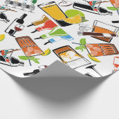 Illustratie van het nachtleven van de cocktail cadeaupapier (Hoek)