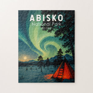 Illustratie van het noorderlicht in Nationaal Park Legpuzzel
