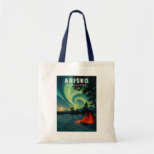 Illustratie van het noorderlicht in Nationaal park Tote Bag