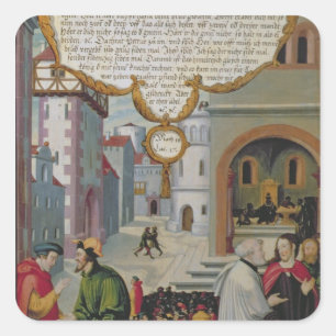 Illustratie van het onderricht van Christus Vierkante Sticker