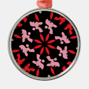 Illustratie van het Poodle-patroon aanpasbaar Metalen Ornament