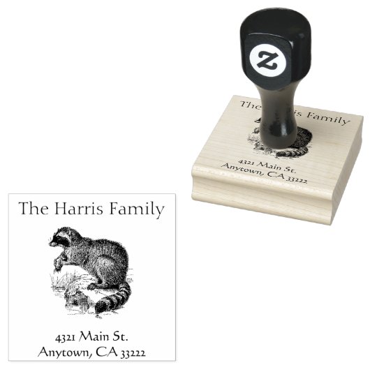 Illustratie van het Raccoon Gepersonaliseerd Rubberstempel (Gestempeld)