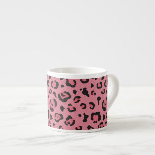 Illustratie van het roze leopard-dier espresso kop