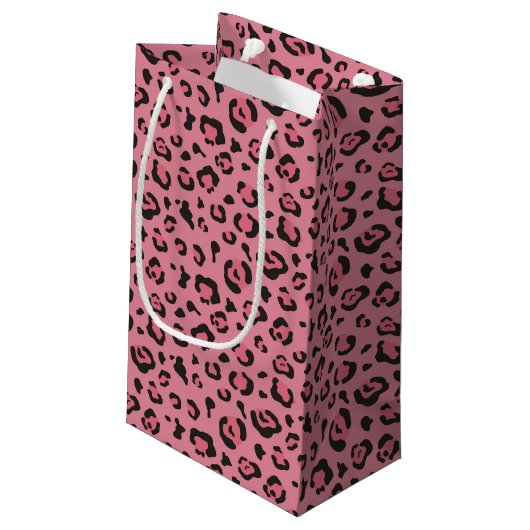 Illustratie van het roze leopard-dier klein cadeauzakje (Achterkant Gekanteld)
