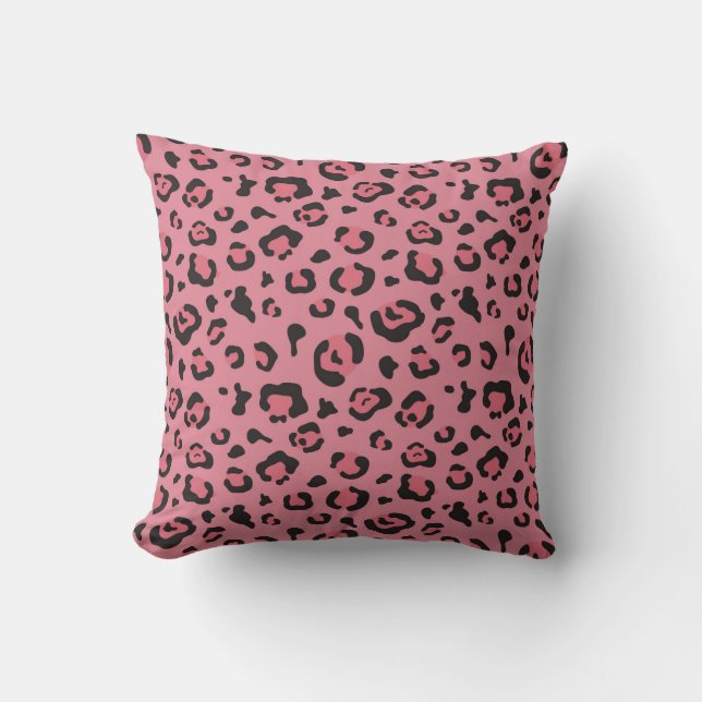 Illustratie van het roze leopard-dier kussen (Voorkant)