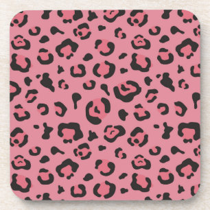 Illustratie van het roze leopard-dier onderzetter