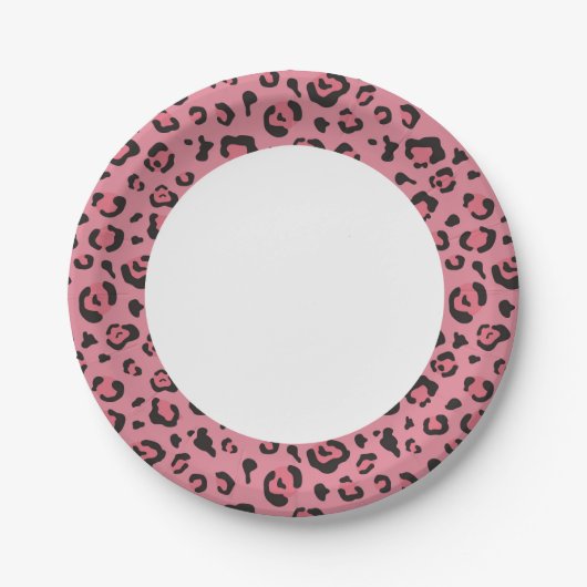 Illustratie van het roze leopard-dier papieren bordje (Voorkant)