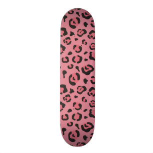 Illustratie van het roze leopard-dier skateboard