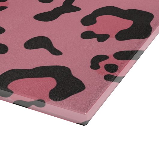 Illustratie van het roze leopard-dier snijplank (Hoek)