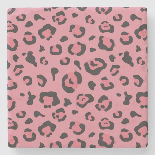 Illustratie van het roze leopard-dier stenen onderzetter (Voorkant)