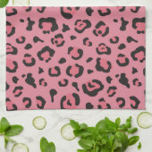 Illustratie van het roze leopard-dier theedoek (Gevouwen)