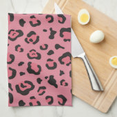 Illustratie van het roze leopard-dier theedoek (Quarter Fold)