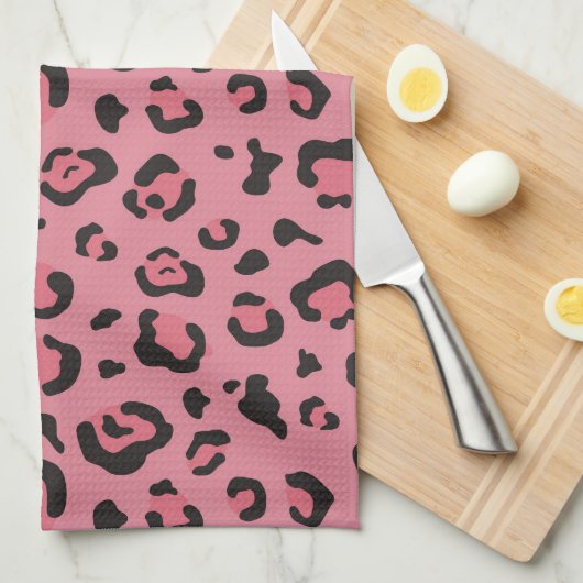 Illustratie van het roze leopard-dier theedoek (Quarter Fold)