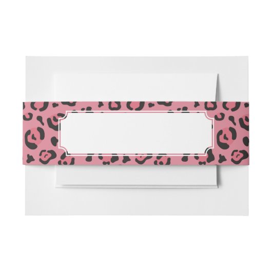 Illustratie van het roze leopard-dier uitnodigingen wikkel (Voorkant Voorbeeld)