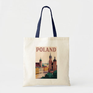 Illustratie van het silhouet van Polen Reis Kunst Tote Bag