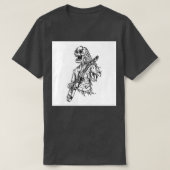Illustratie van het skelet dat gitaar speelt t-shirt (Design voorkant)