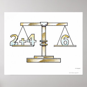 Illustratie van het toevoegen van getallen op scha poster