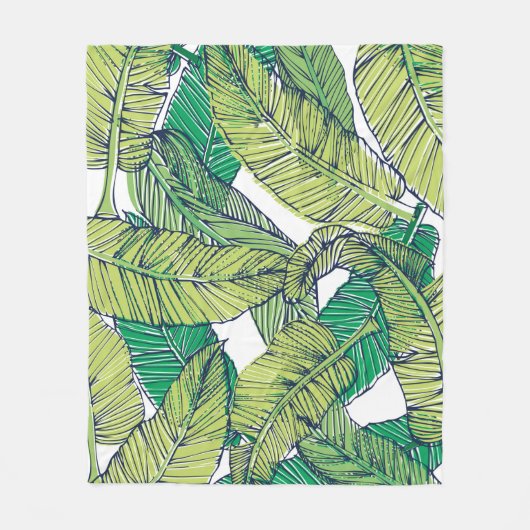 illustratie van het tropische eilandblad/ fleece deken (Voorkant)