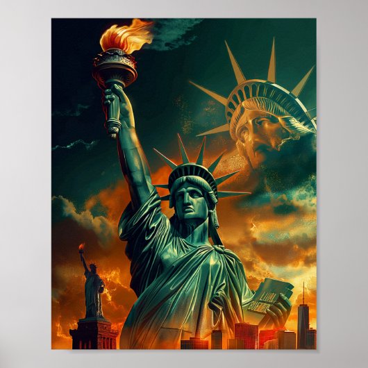 Illustratie van het Vrijheidsbeeld Poster (Voorkant)