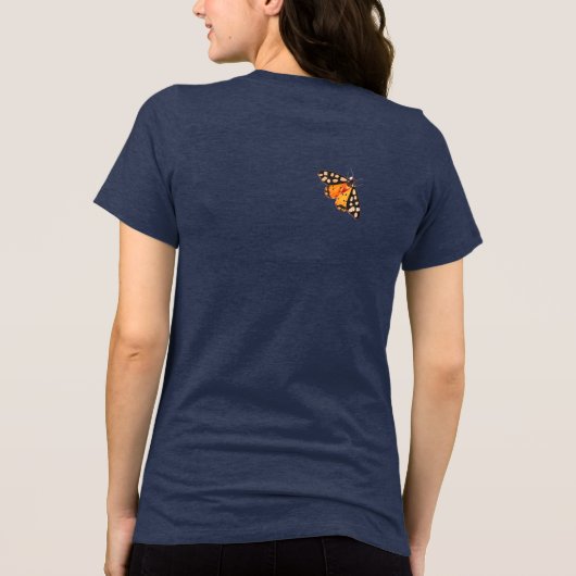 illustratie van het wild - vlindertuin Tri-Blend shirt (Achterkant)