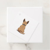 Illustratie van hondenrugaanzicht met grote oren P Bedankjes Labels (In situ)