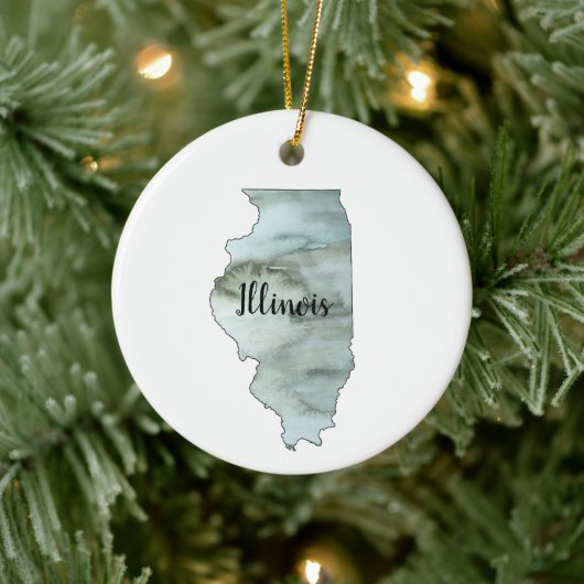 Illustratie van Illinois State Keramisch Ornament (Boom)
