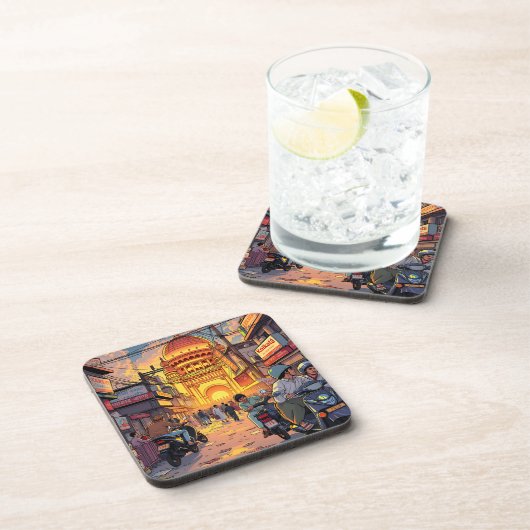 Illustratie van India | Kolkata Bier Onderzetter (Rechterzijde)