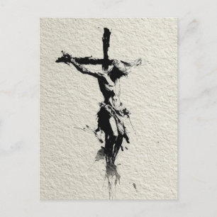 Illustratie van Jezus aan het kruis Briefkaart