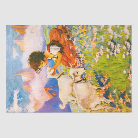 Illustratie van  kinderen: Heidi-weefselpapier Tissuepapier (Voorkant)