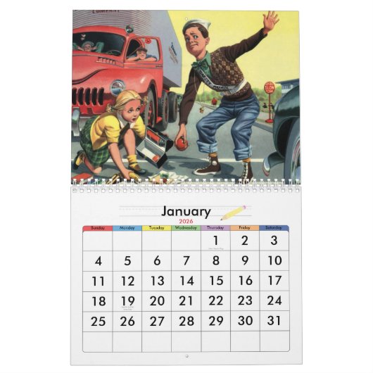  illustratie van kinderen kalender (Jan 2026)