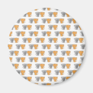 Illustratie van knuffelende pluizige katjes Kat Ku Magneet