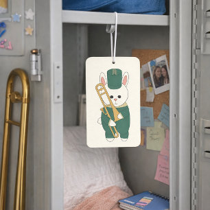 Illustratie van knuffelkonijn dat trombone speelt luchtverfrisser