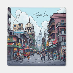 Illustratie van Kolkata, India Magneet