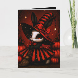 Illustratie van konijnenheks Halloween-kostuum Kaart