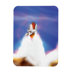 Illustratie van lancering van spaceshuttle magneet