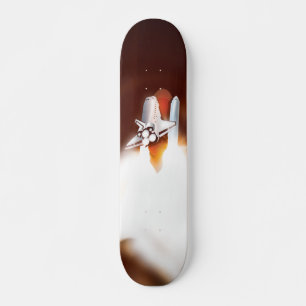 Illustratie van lancering van spaceshuttle skateboard