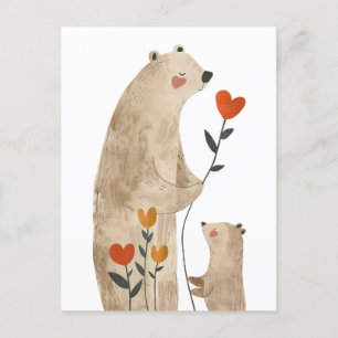 Illustratie van Mama Ijsbeer & Jong - Schattig & A Briefkaart