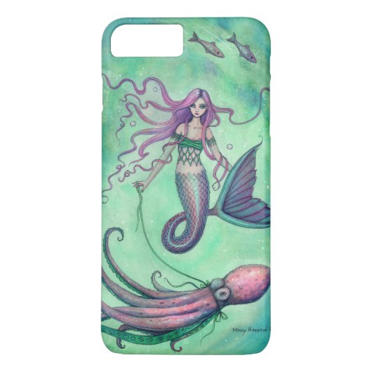 Illustratie van Mermaid en Octopus Fantasy Art Case-Mate iPhone Case (Achterkant)