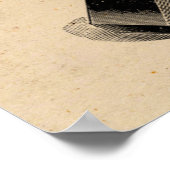 illustratie van microscoop Retro Steampunk Poster (Hoek)