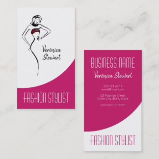 Illustratie van mode bedrijfsvrouw visitekaartje