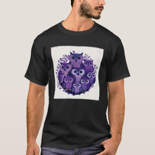 Illustratie van Mooie Paarse Uilen Minimal Uniek G T-shirt