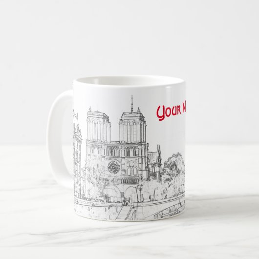 Illustratie van Notre Dame de Paris Koffiemok (Voorkant links)