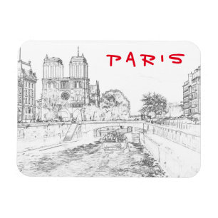 Illustratie van Notre Dame de Paris Magneet
